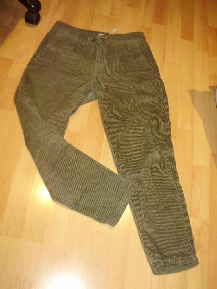 C&A Cord Hose weit grün 36