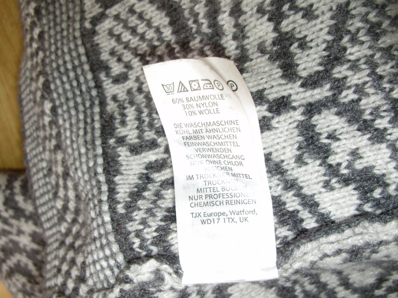 Telluride Strickmantel grau beige Muster RV + RV Taschen Kapuze S