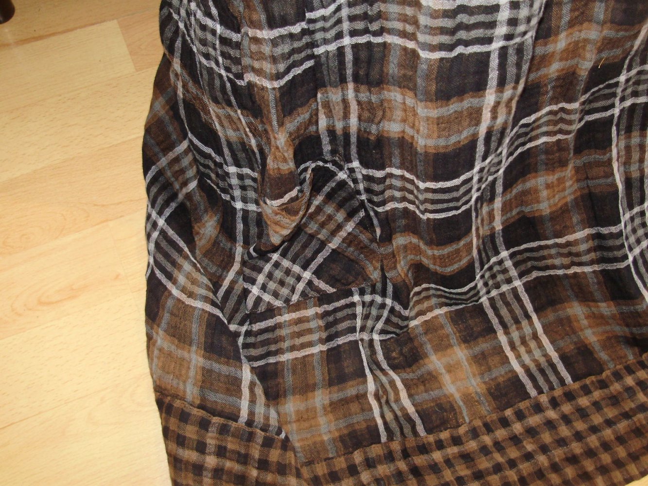 Deerberg Kleid brau schwarz weiß Karo M / L passend