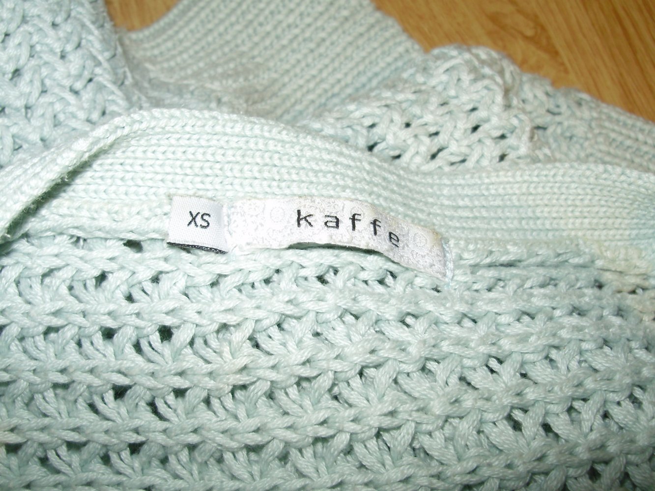 Kaffe Strickmantel lindgrün Grobstrick XS S