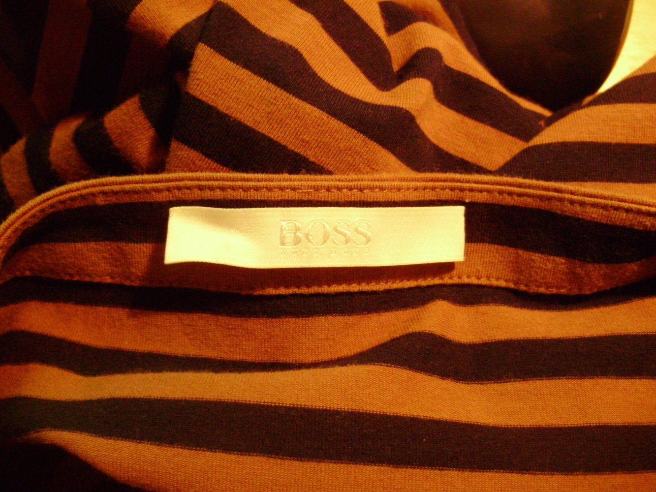 Hugo Boss Shirt 7/8 Arm Streifen braun -schwarz S
