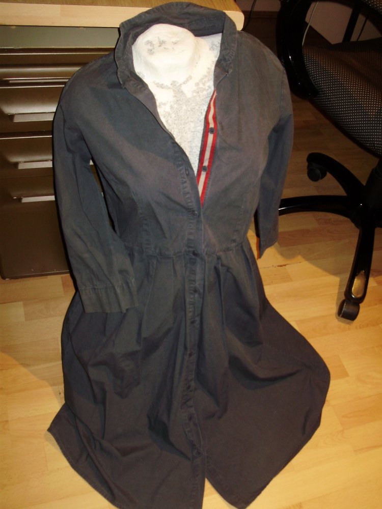 another Kleid blau ausgestellt Hemdblusenstil S