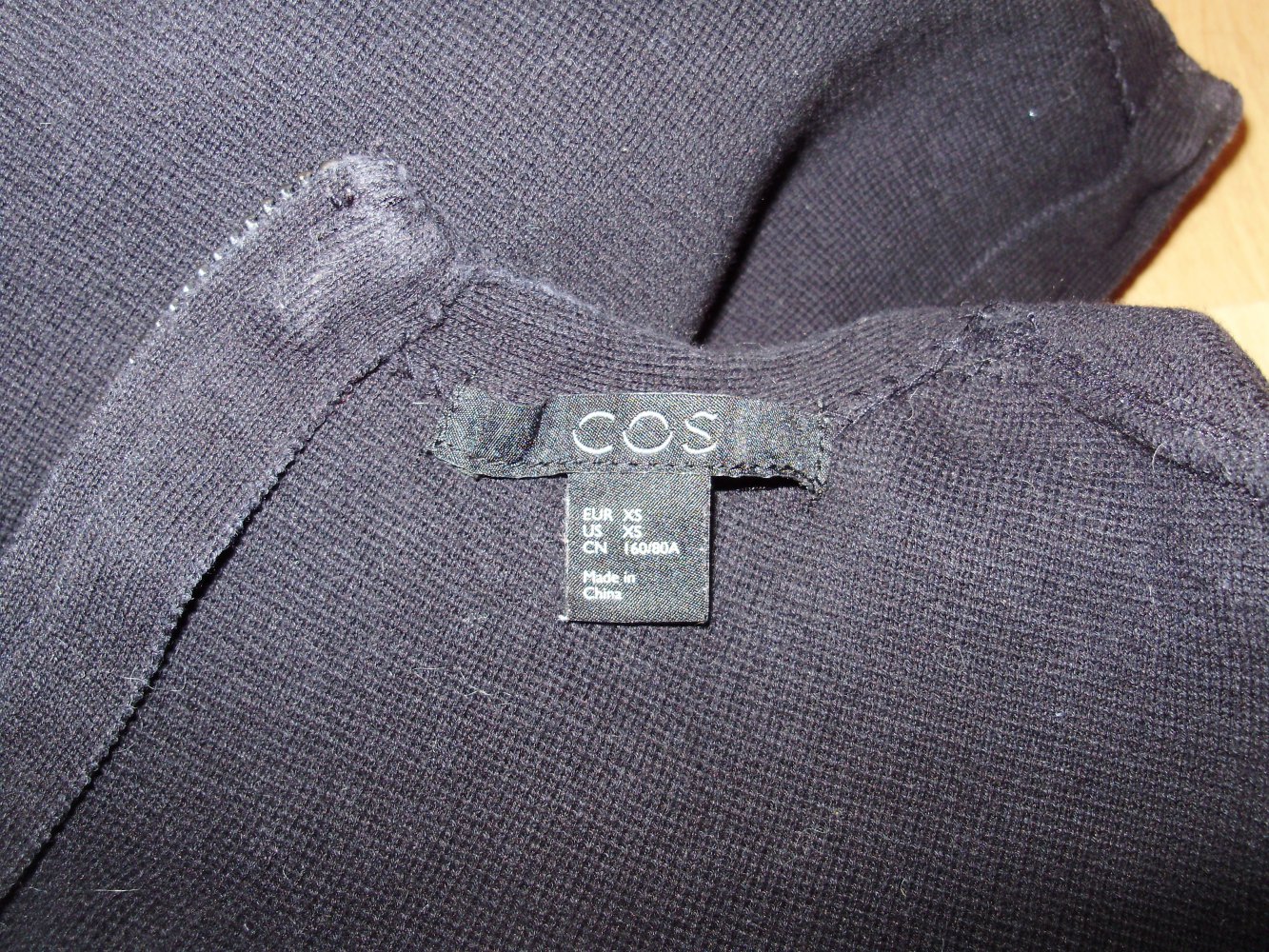 Cos Kleid dunkelblau Baumwolle fest ausgefallene Ärmel XS S