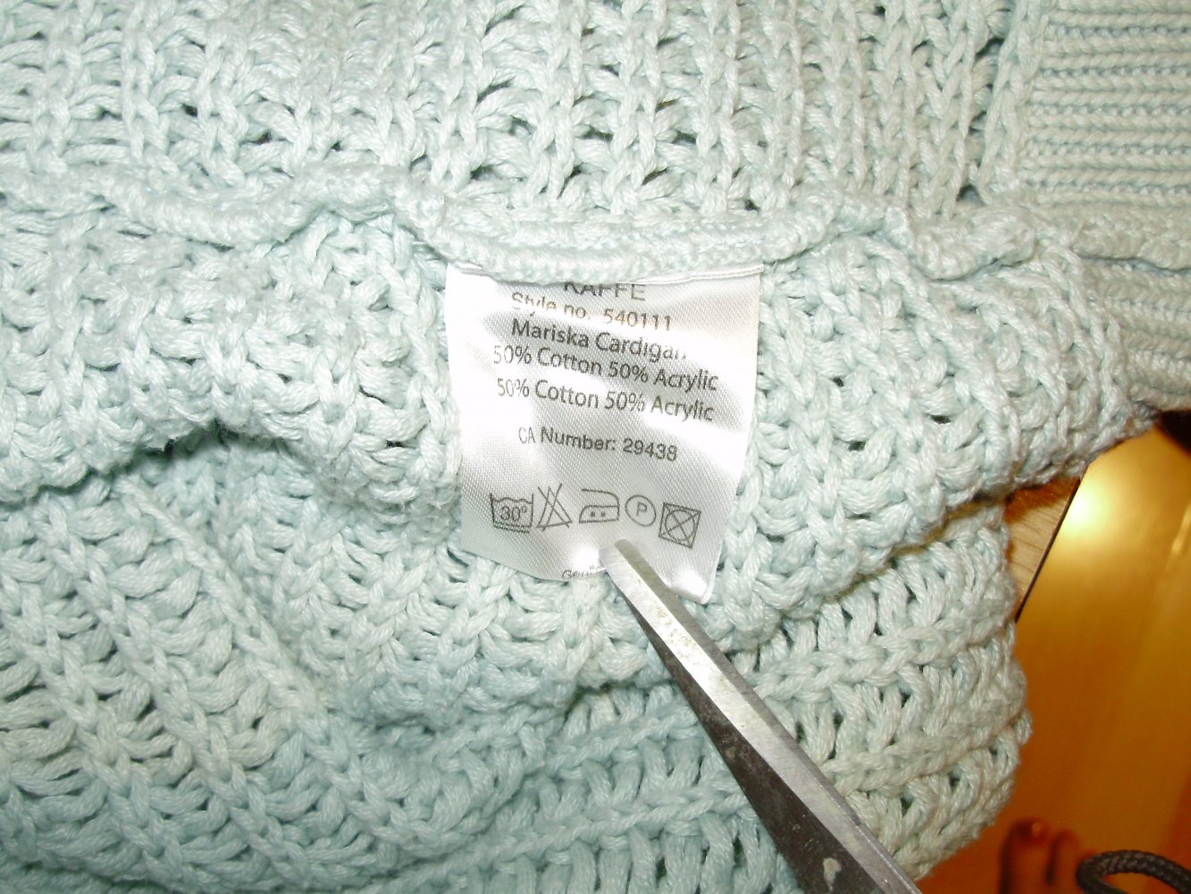 Kaffe Strickmantel lindgrün Grobstrick XS S