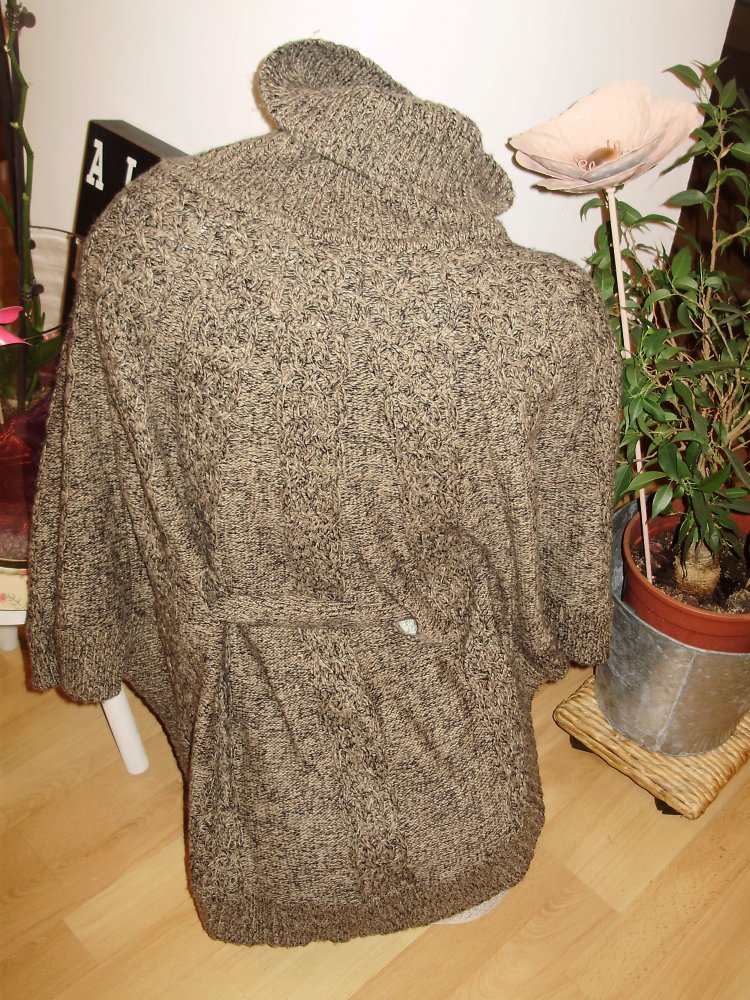 Pepe Jeans Strick Jacke Poncho braun meliert one size