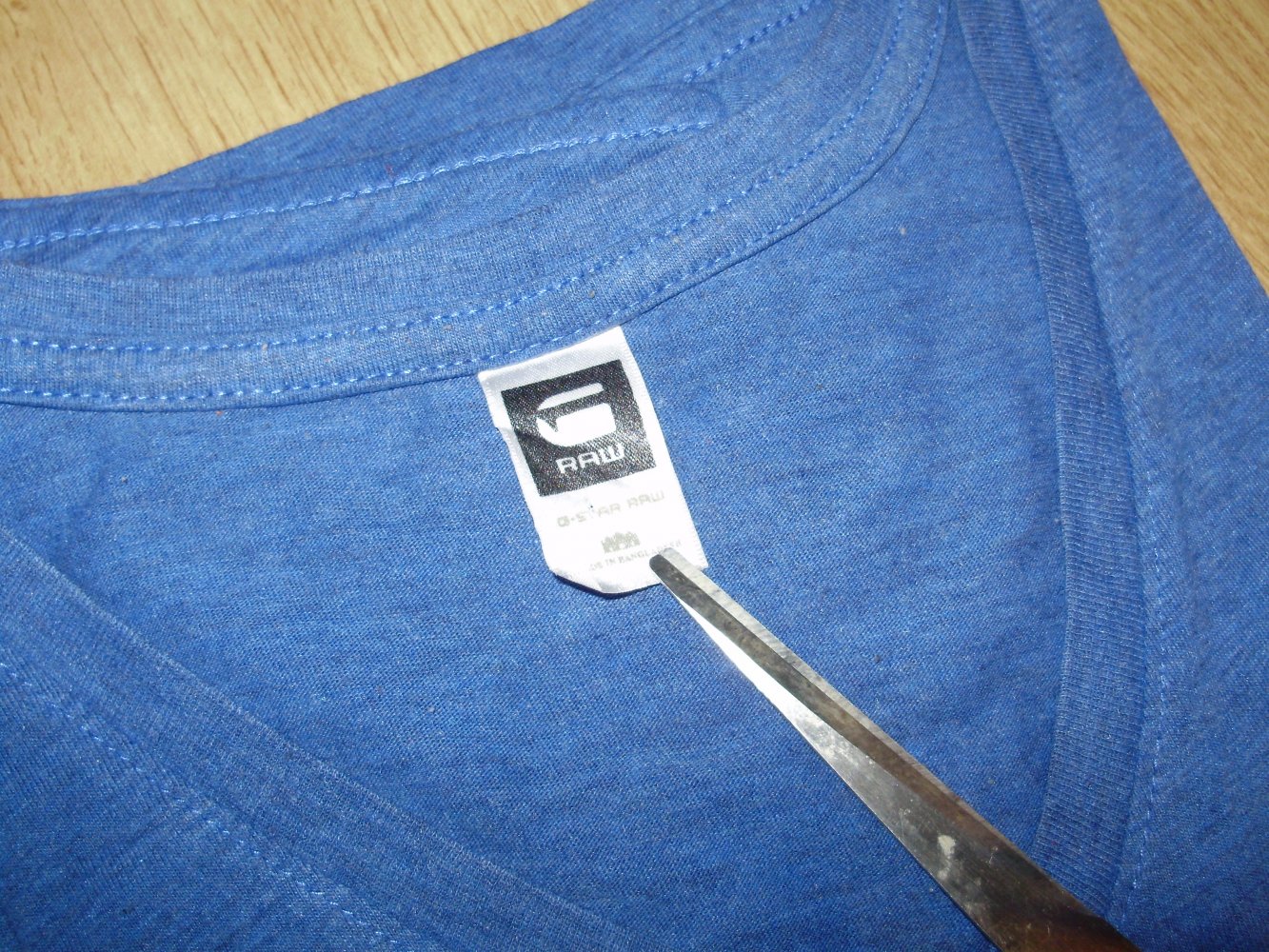 G-Star Raw Shirt blau V-Ausschnitt Tasche M passend