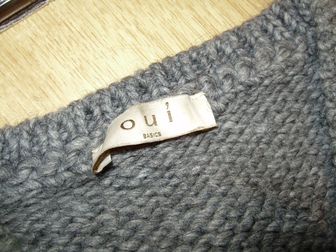 Oui Pullover kuschelig warm grau Wollanteil Gr 38