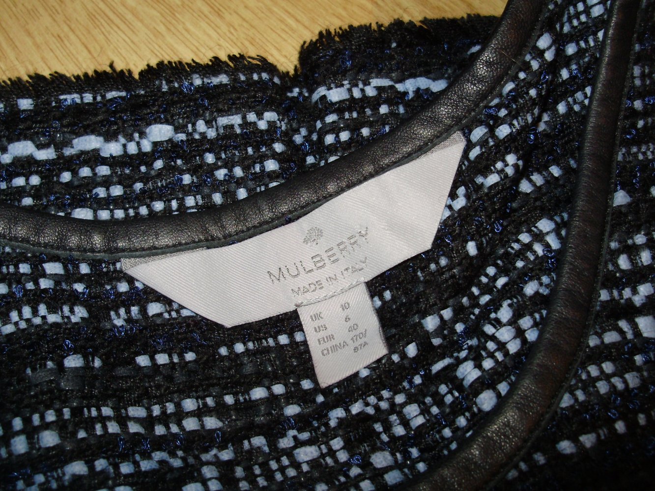 Mulberry Oberteil Strick Flecht Lederband Gr 40