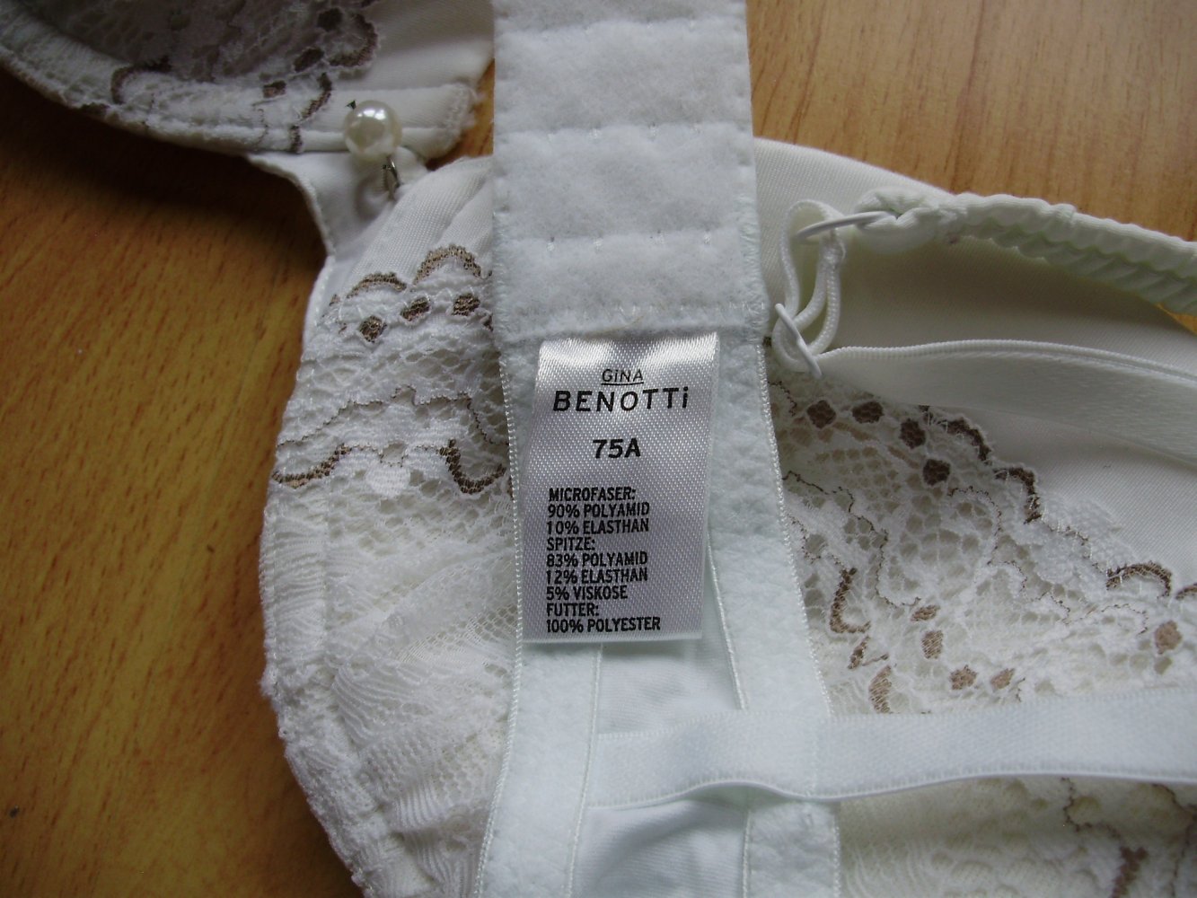 Gina Benotti BH weiß hellbraun Spitze 75A wie neu