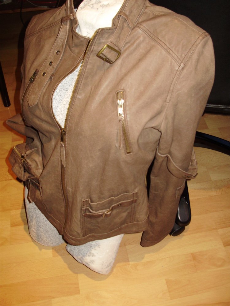 Echt Nappa Lederjacke braun antik Gr 40