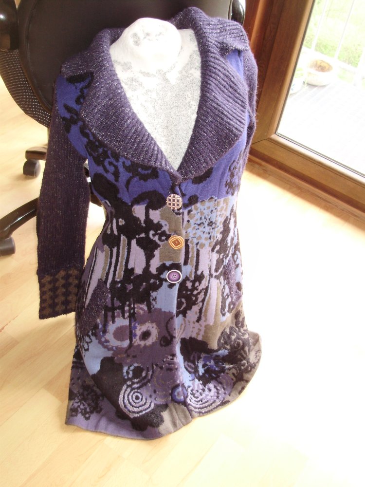 Aldo Martins Strickmantel warm blau bunt S