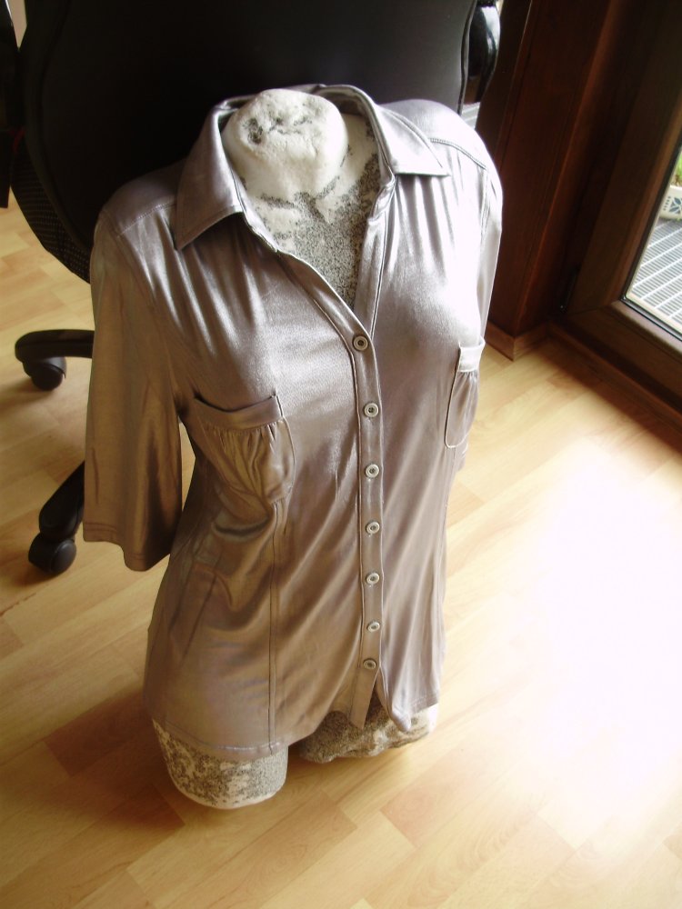 Guidance Bluse Stretch silbern L