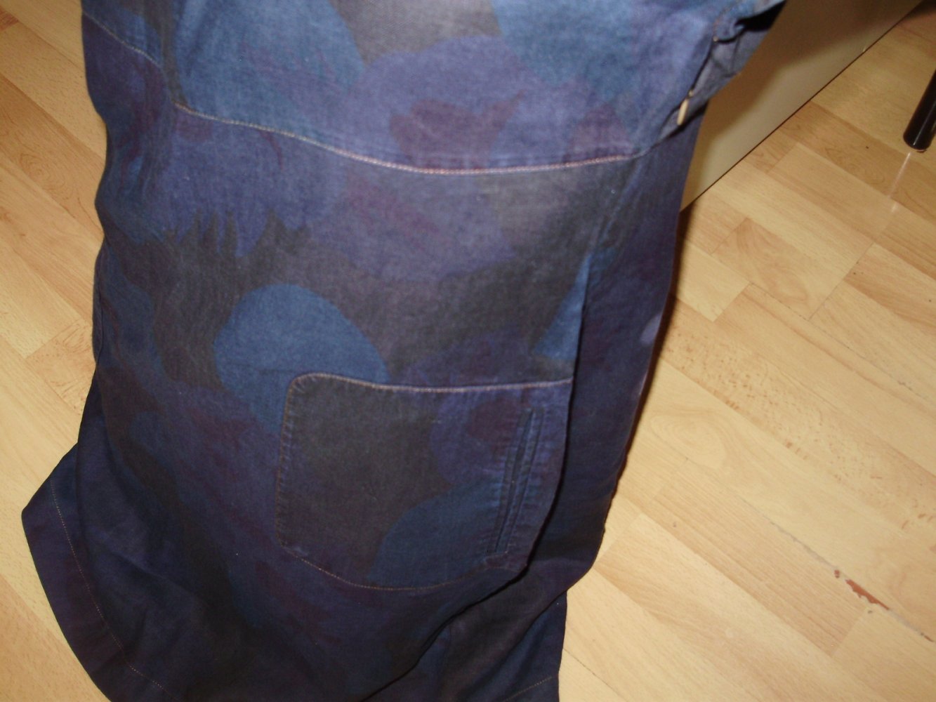 Kleid Leinen blau braun M passend