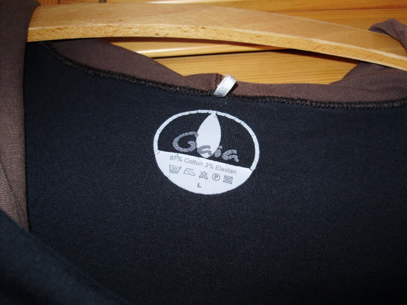 Gaia Kleid schwarz Kapuze Baumwolle L