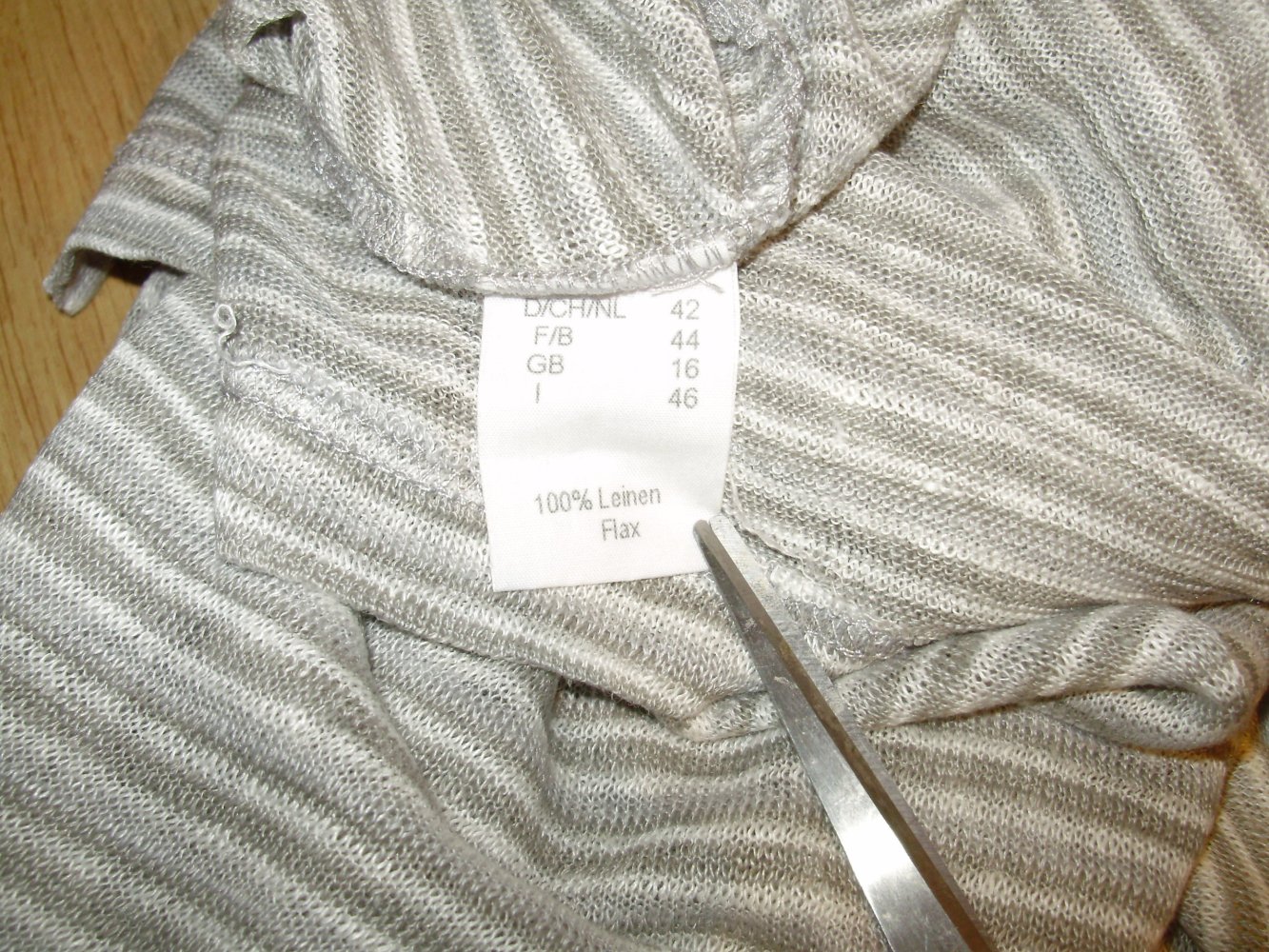 Waschbär Shirt 7/ 8 Ärmel 100% Flax Gr 42