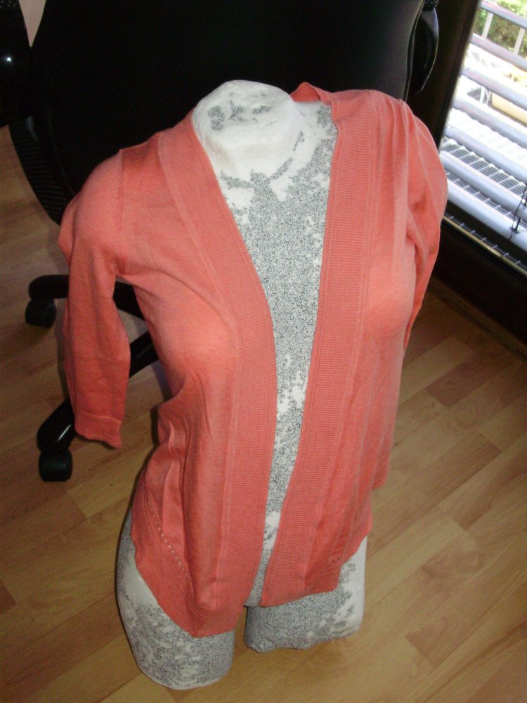 Cardigan korallenrot offen S