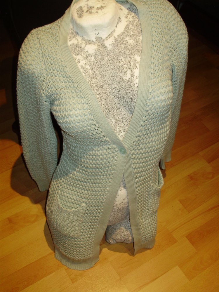 Kaffe Strickmantel lindgrün Grobstrick XS S
