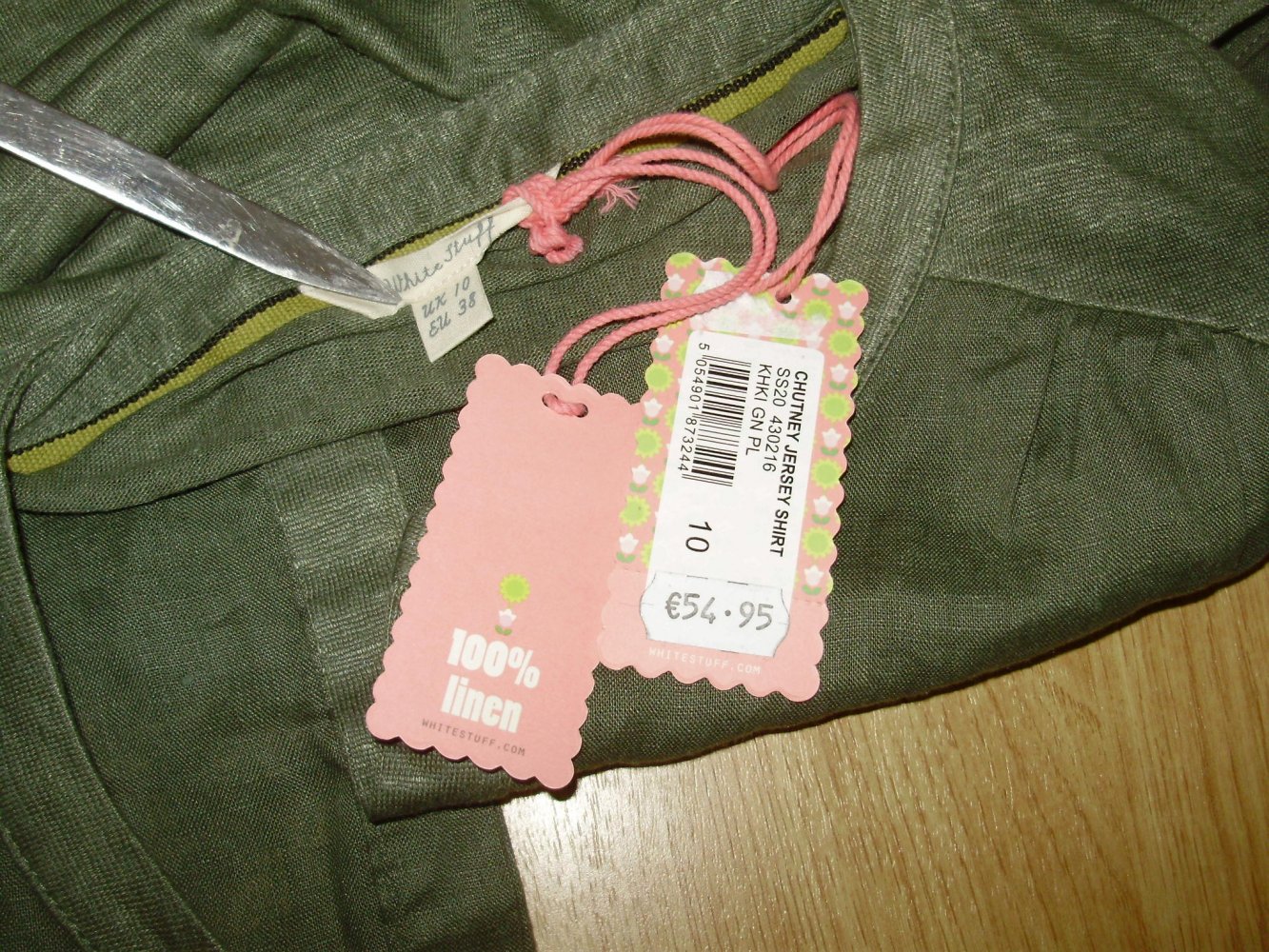 White Stuff Oberteil khaki Leinen 38 NEU Etikett