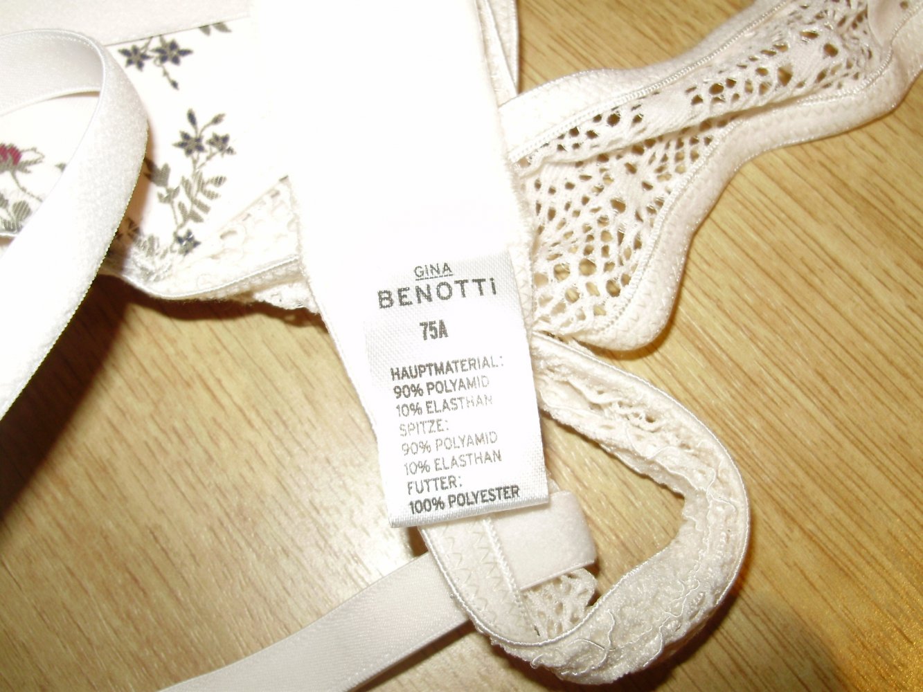 Gina Benotti BH beige Blumen Spitze 75 A NEU