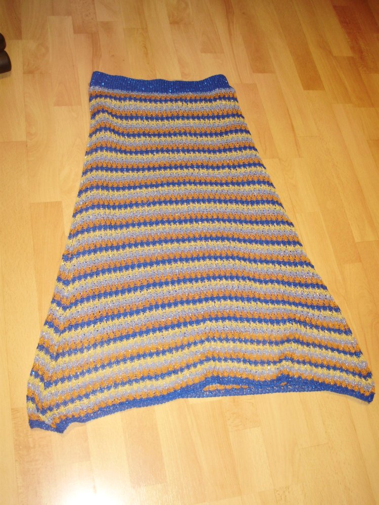 Rock gefüttert Strick bunt Glitzer midi M
