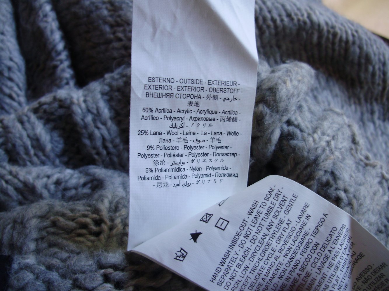 Miss sixty Poncho Pullover Rollkragen warm grau meliert Wolle M