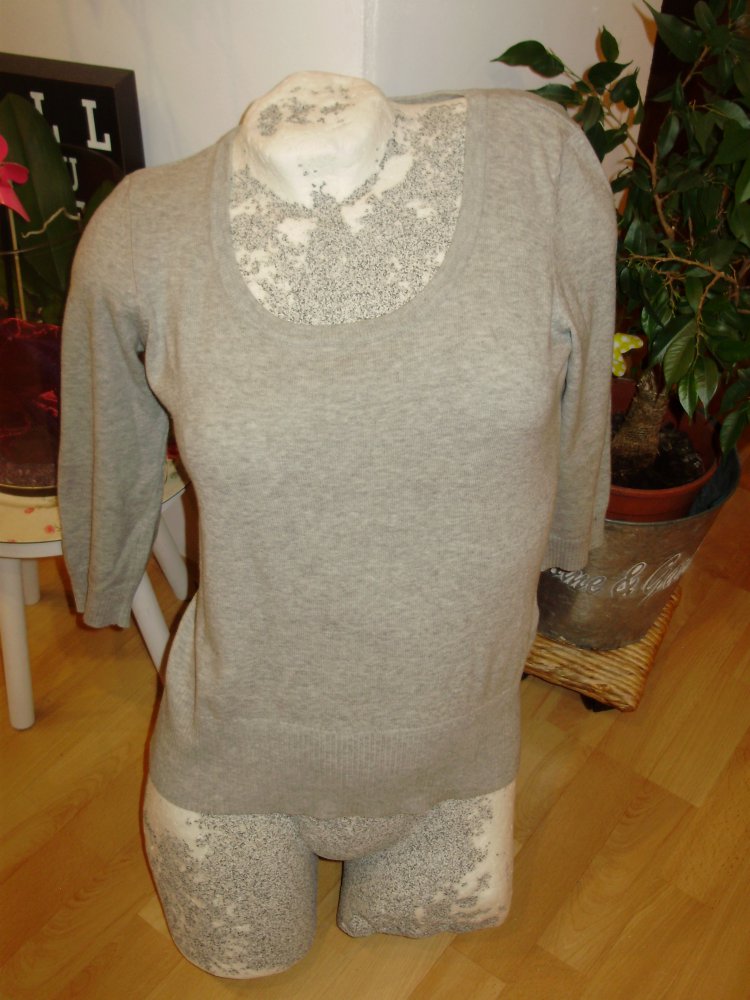 H&M Feinstrick Pullover weiter Rundausschnitt 7/8 Arme M