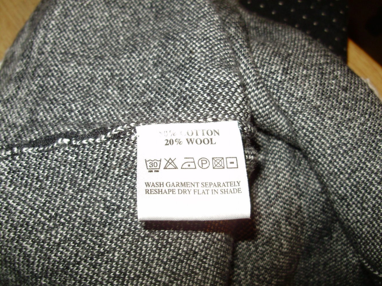 King Louie Cardigan schwarz weiß Muster Häkelborte zweireihig BW/ Wolle M