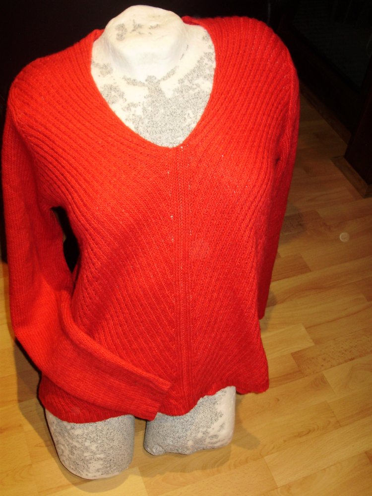 Manguun Pullover rot kuschelig V-Ausschnitt 40