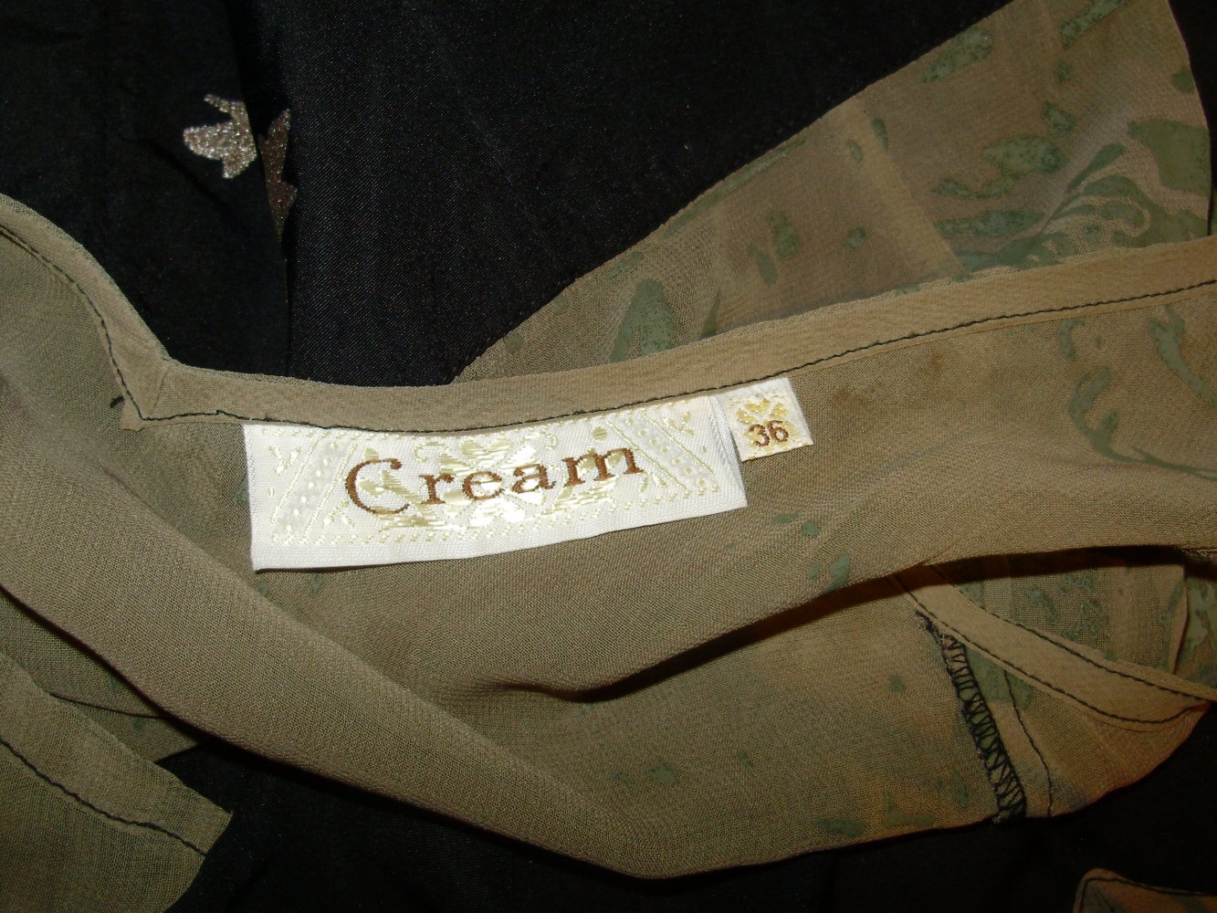 Cream Kleid schwarz khaki gold ausgefallen 36 M