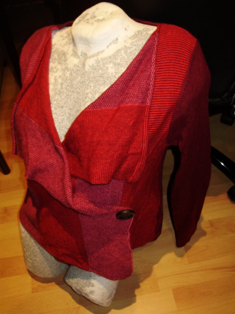 Public Cardigan rot/ pink Wickel Wolle 38