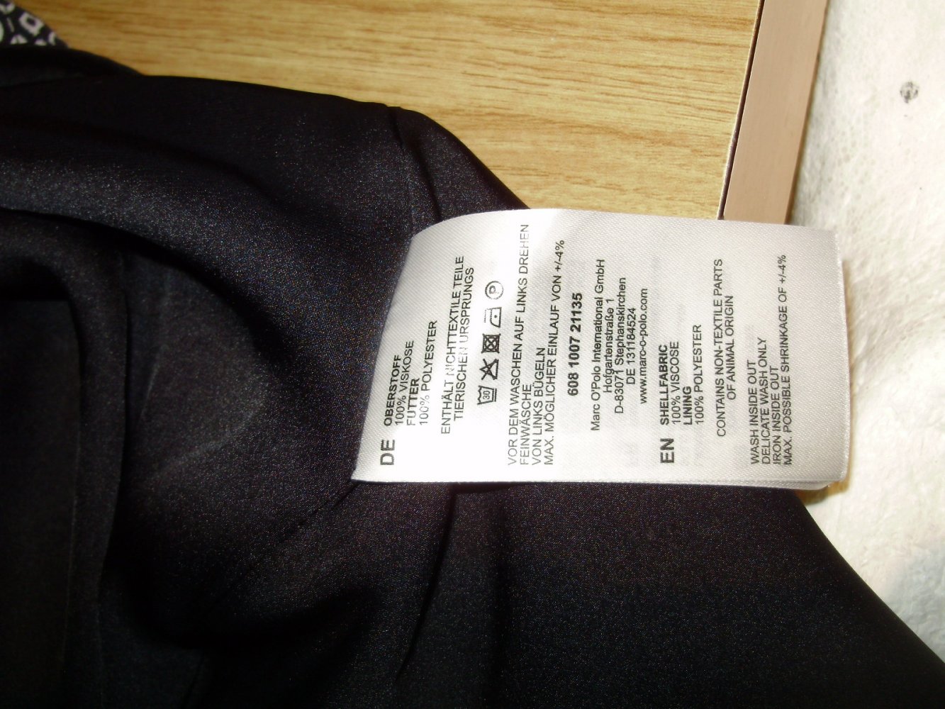Marc O´Polo Kleid s/w Muster gefüttert 38