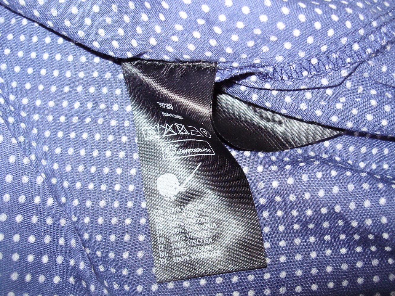 Monki Bluse blau Punkte weiß Gr S