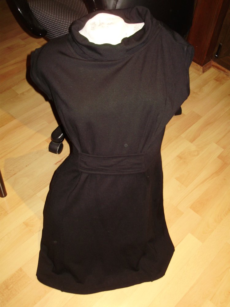 Gant Kleid schwarz Stretch Riegl vorne Gr L