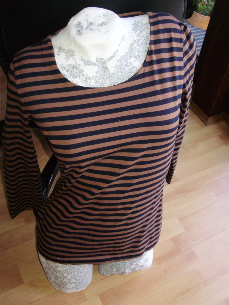 Hugo Boss Shirt 7/8 Arm Streifen braun -schwarz S