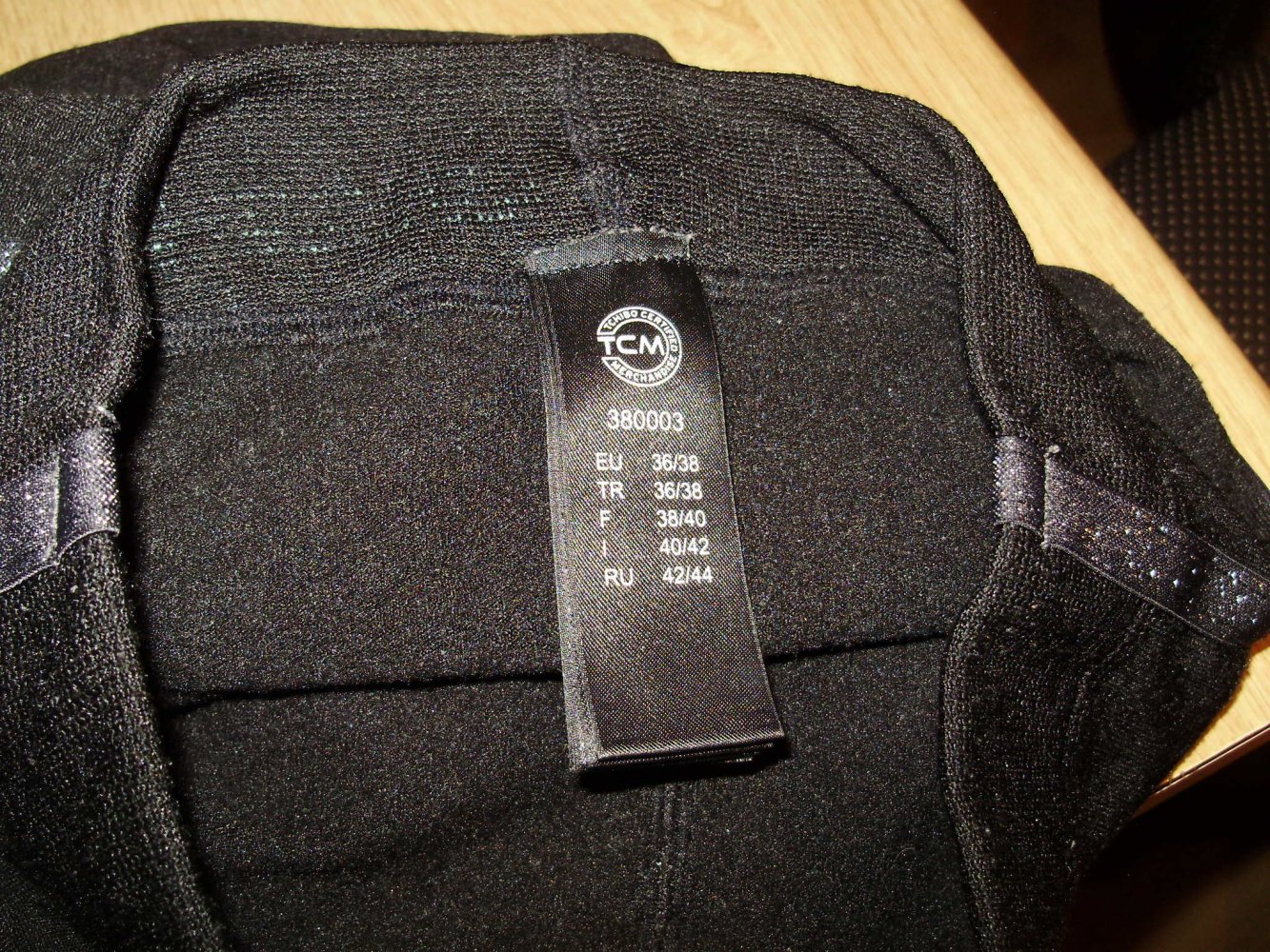 TCM Tchibo Leggings schwarz Silberstreifen 36/38
