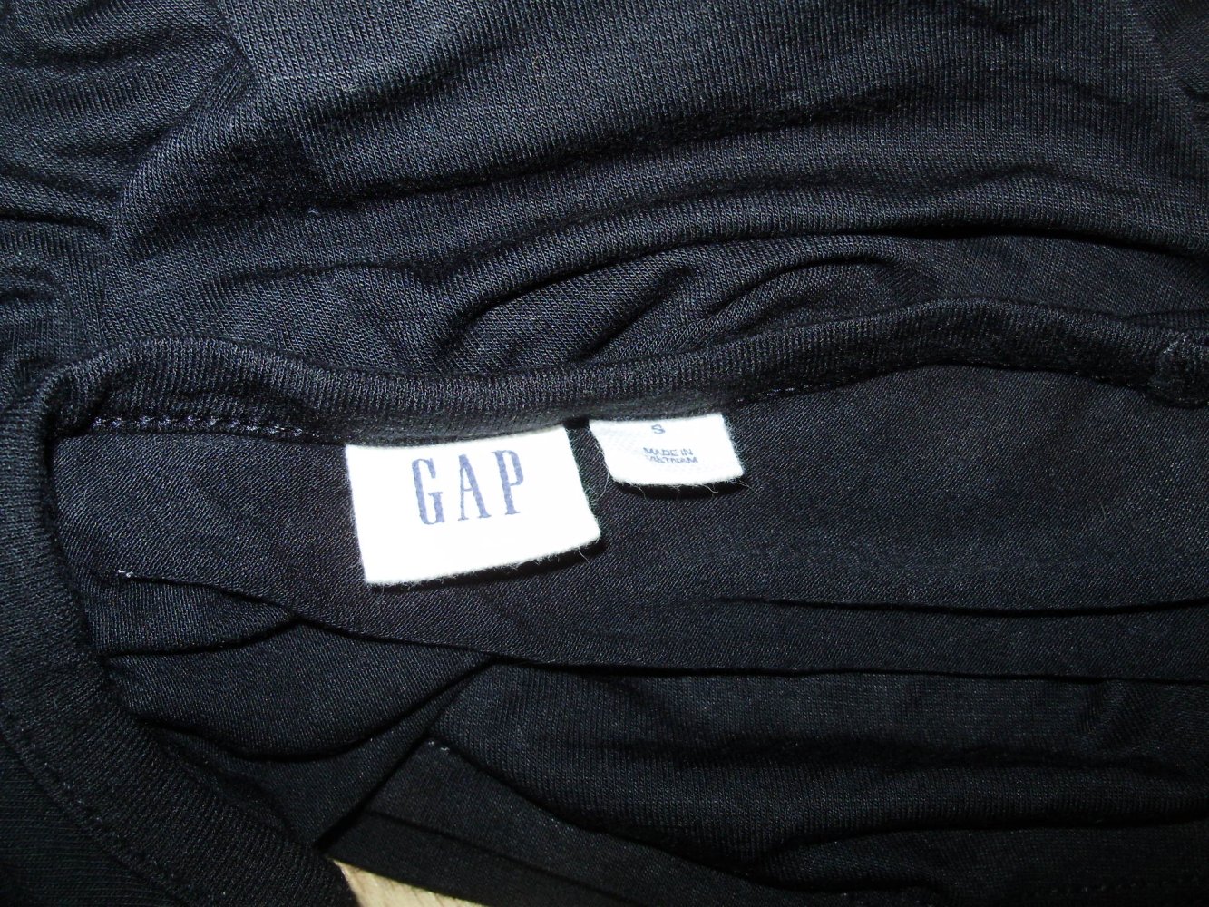 Gap Kleid schwarz midi Raffung an Seite S