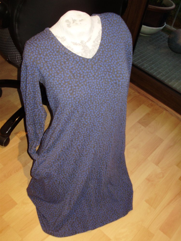 Gudrun Sjöden Kleid blau Muster Baumwolle organic S