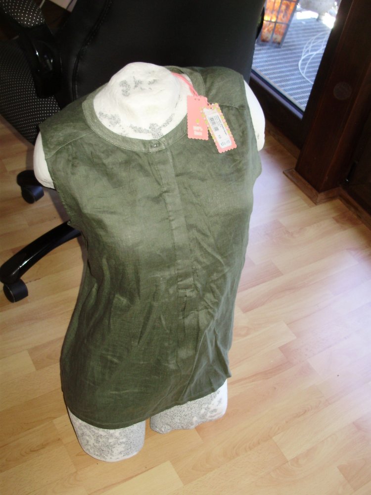 White Stuff Oberteil khaki Leinen 38 NEU Etikett