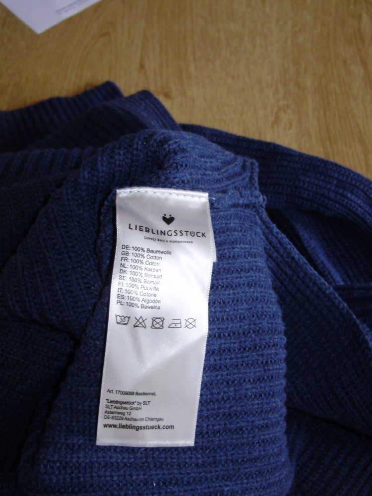 Lieblingsstück Pullover blau asymmetrisch ausgefallen BW 38