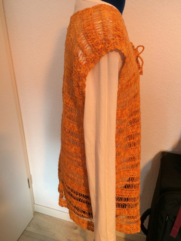 Ärmellose Häckeljacke XS-M