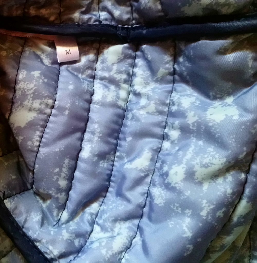 blaue Daunenjacke