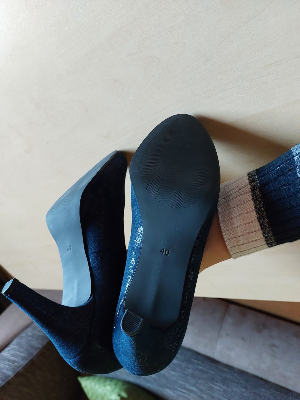 blaue Pumps