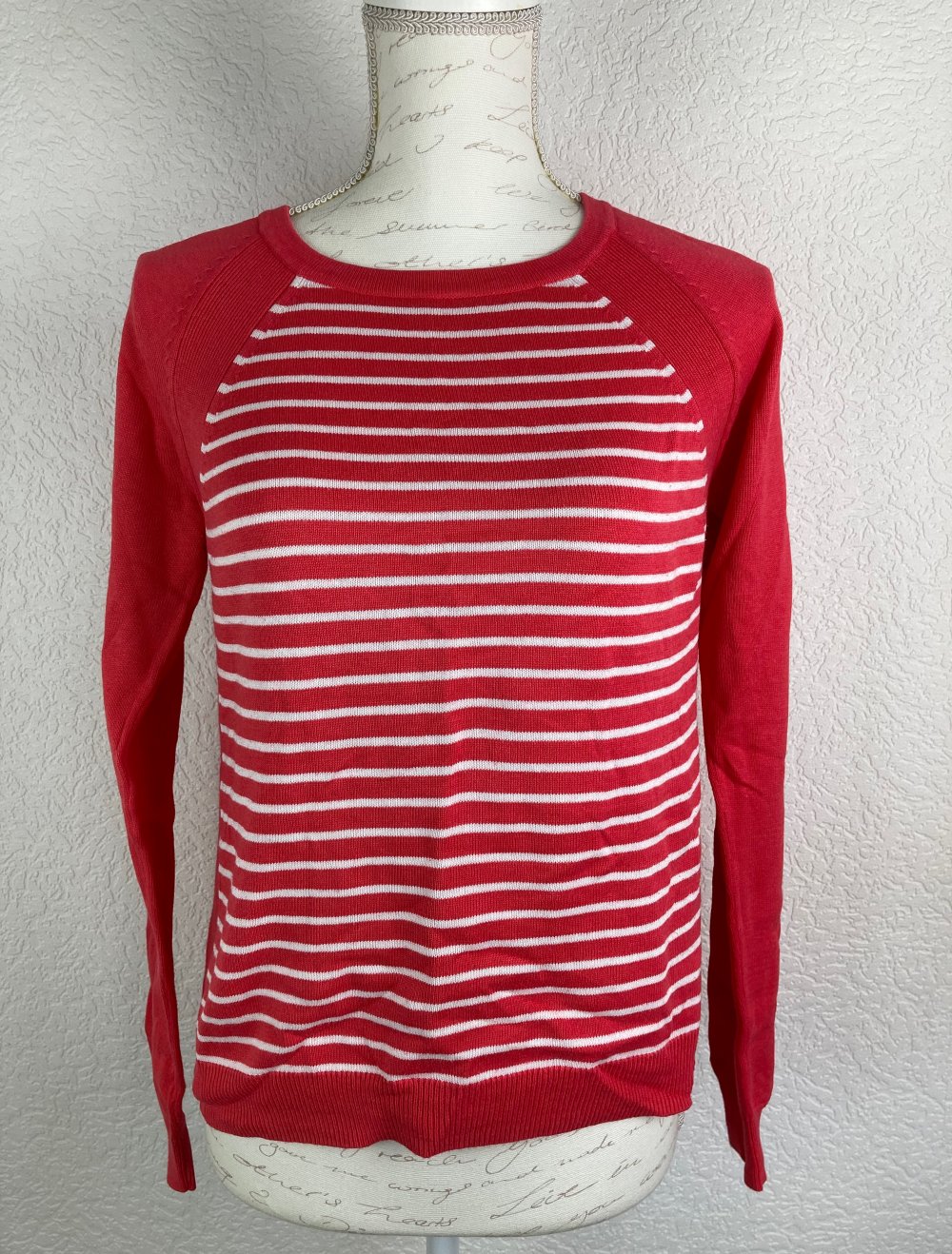 edc gestreifter Pullover rot
