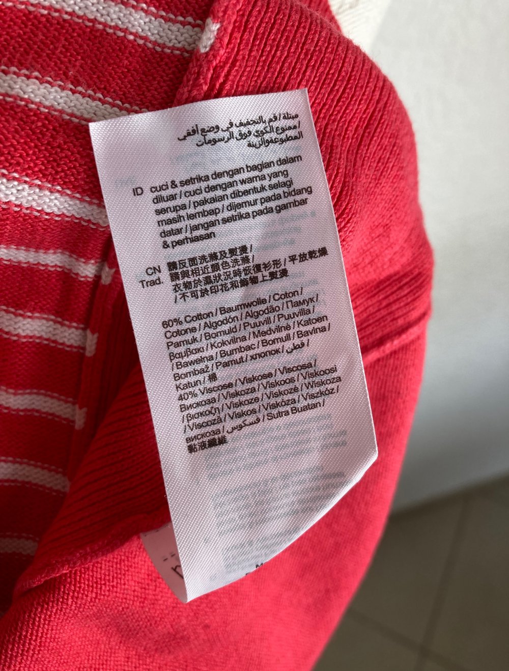 edc gestreifter Pullover rot