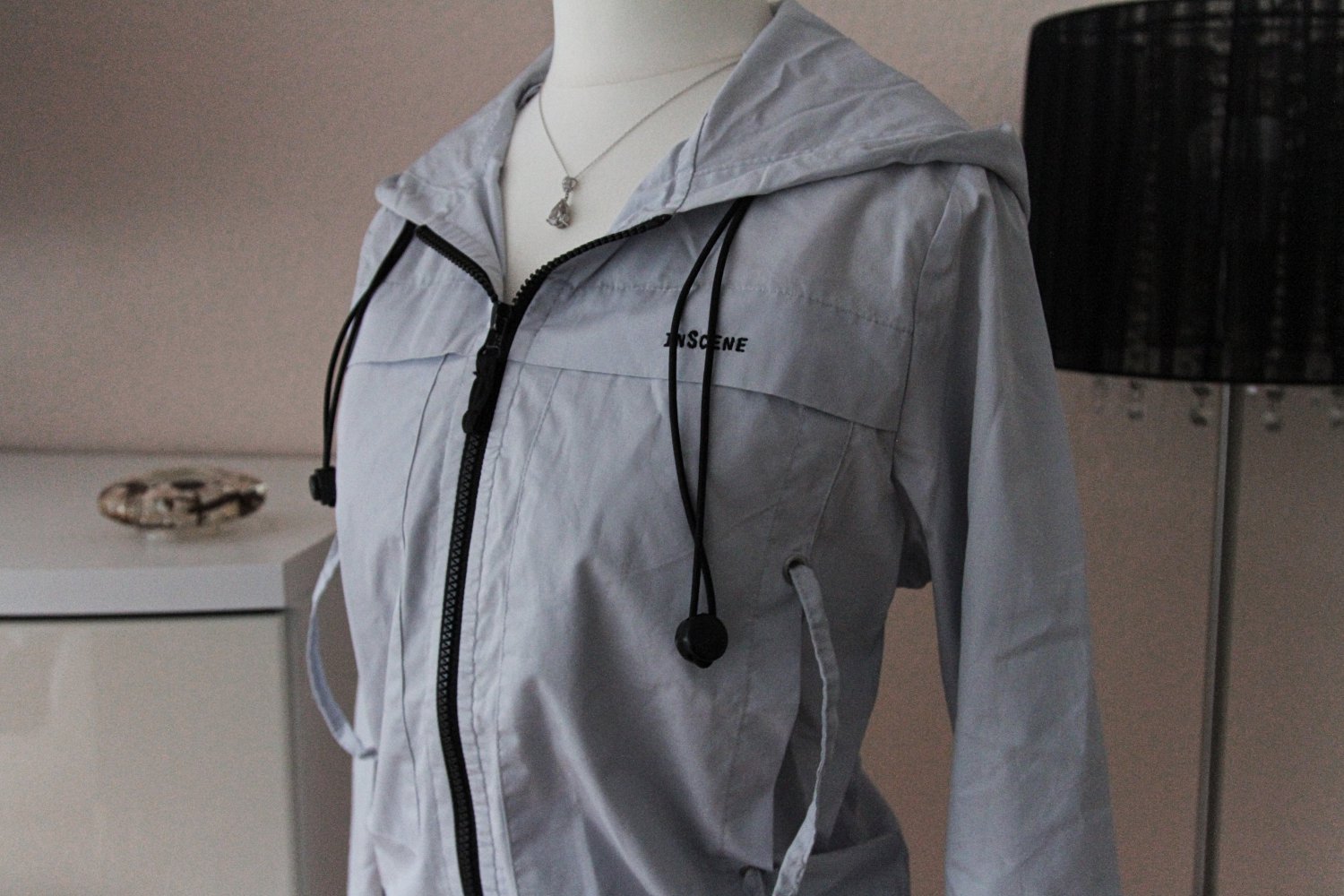 Dünne Jacke Sommer Gr. 36 S grau / blau
