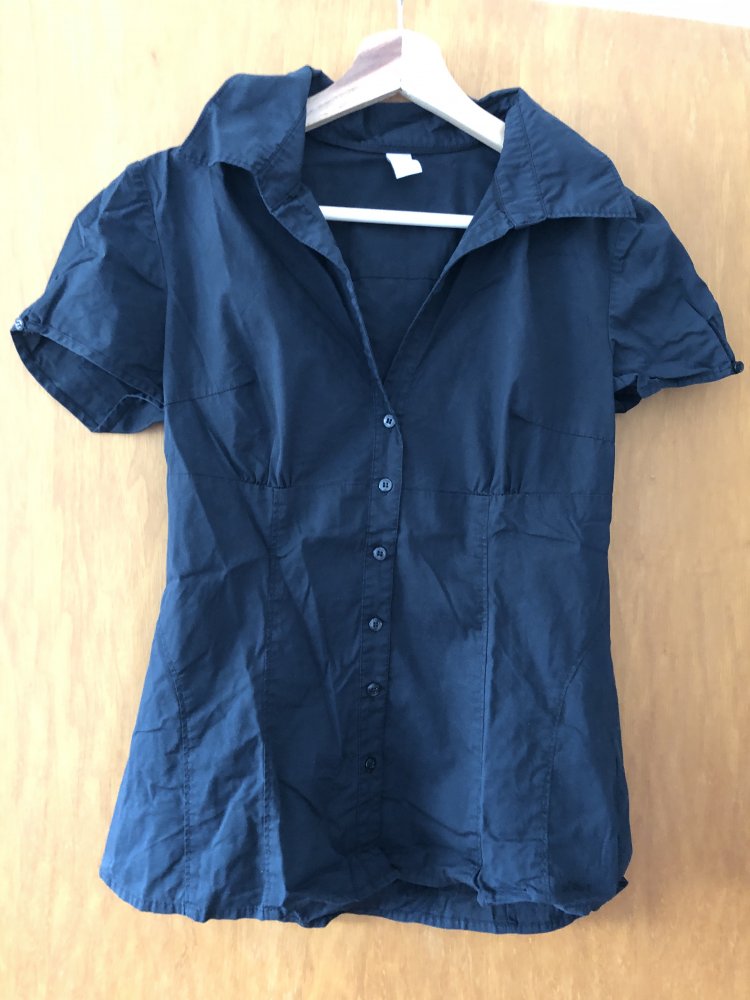 Bluse schwarz kurzarm Damen