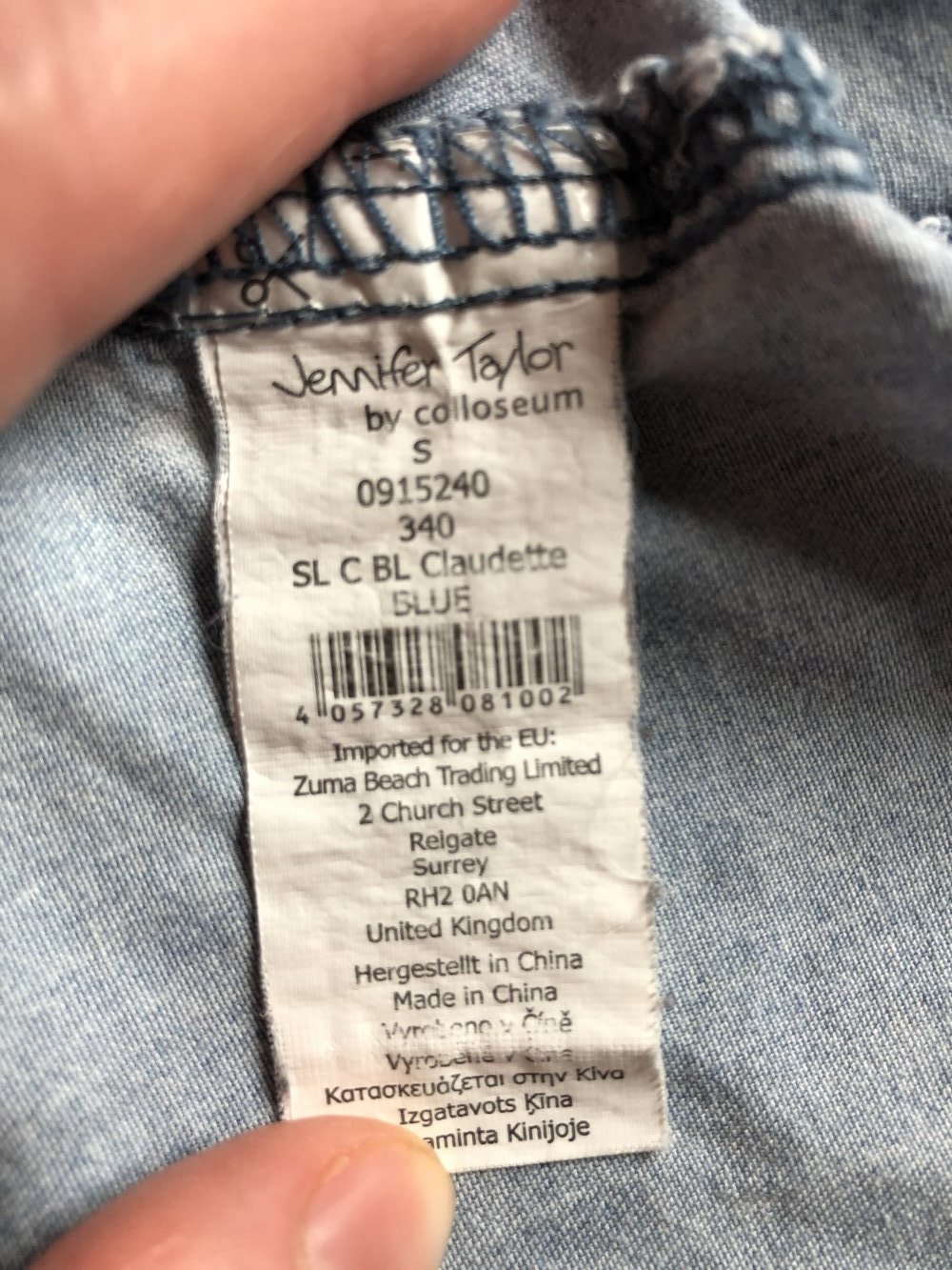 Jeansbluse Ärmel frei