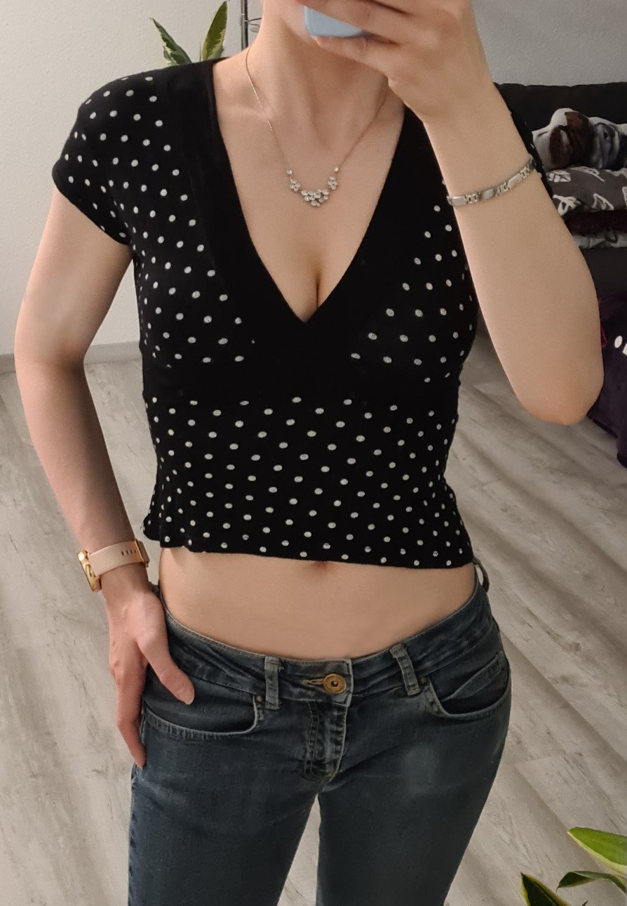 Süßes Top mit Punkten Rockabilly Gothic Emo