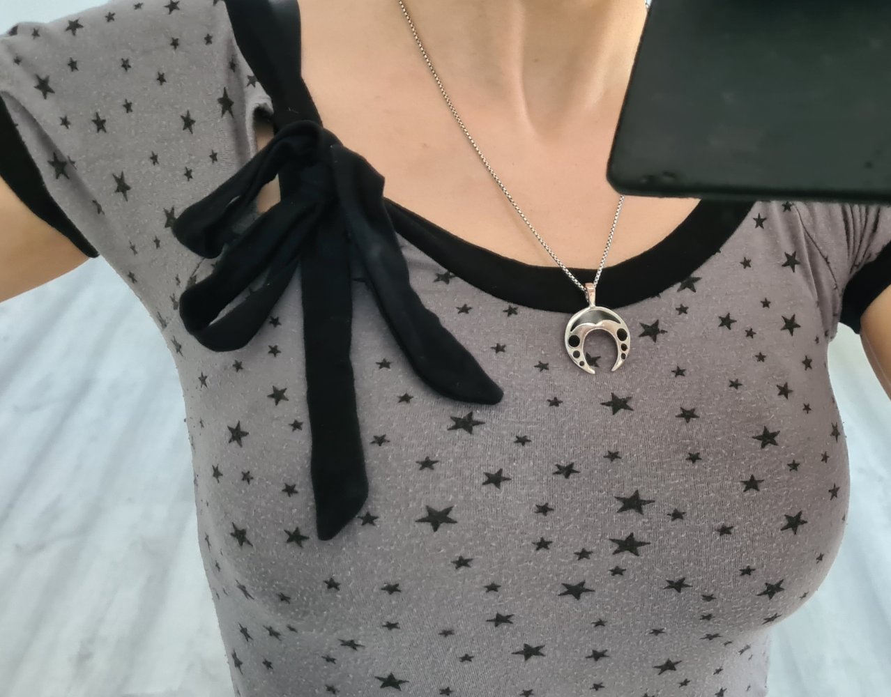Süßes Shirt mit Schleife und Sternchen Gothic Lolita Gyaru Kawaii Soft Girl