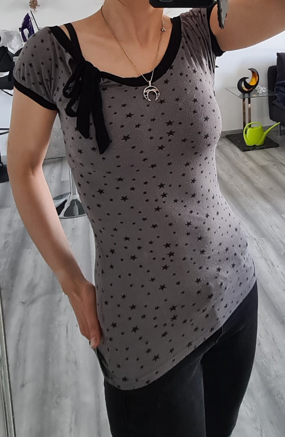 Süßes Shirt mit Schleife und Sternchen Gothic Lolita Gyaru Kawaii Soft Girl